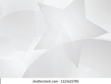 Abstract halftone dotted background. Transparency star pattern, circles, shadow.  Gray modern optical pop art texture for posters, sites, business cards, cover, labels mock-up, vintage stickers