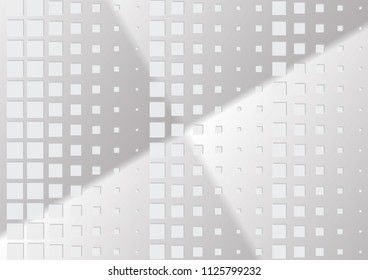 Abstract halftone dotted background. Transparency grunge rectangle pattern, square, shadow.  Gray modern optical pop art texture for posters, site, business card, cover, label mock-up, vintage sticker