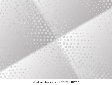 Abstract halftone dotted background. Transparency grunge rectangle pattern, square, shadow.  Gray modern optical pop art texture for posters, site, business card, cover, label mock-up, vintage sticker