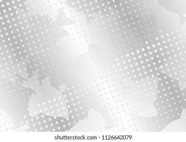 Abstract halftone dotted background. Transparency grunge pattern, dot, fish, shadow.  Gray modern optical pop art texture for posters, sites, business cards, cover, labels mock-up, vintage stickers