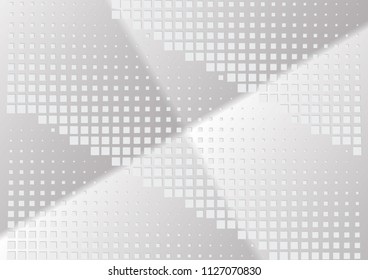 Abstract halftone dotted background. Transparency grunge rectangle pattern, square, shadow.  Gray modern optical pop art texture for posters, site, business card, cover, label mock-up, vintage sticker