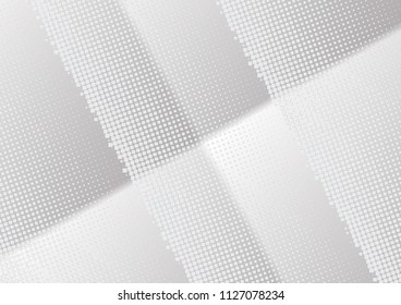 Abstract halftone dotted background. Transparency grunge rectangle pattern, square, shadow.  Gray modern optical pop art texture for posters, site, business card, cover, label mock-up, vintage sticker