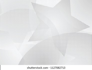 Abstract halftone dotted background. Transparency grunge star pattern, circles, shadow.  Gray modern optical pop art texture for posters, sites, business cards, cover, labels mock-up, vintage stickers