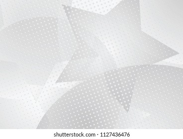 Abstract halftone dotted background. Transparency grunge star pattern, circles, shadow.  Gray modern optical pop art texture for posters, sites, business cards, cover, labels mock-up, vintage stickers