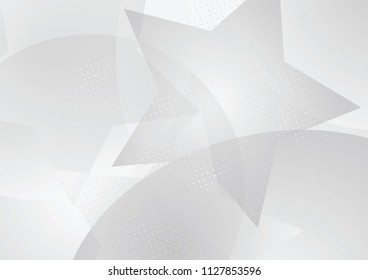 Abstract halftone dotted background. Transparency grunge star pattern, circles, shadow.  Gray modern optical pop art texture for posters, sites, business cards, cover, labels mock-up, vintage stickers
