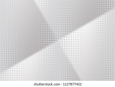 Abstract halftone dotted background. Transparency grunge rectangle pattern, square, shadow.  Gray modern optical pop art texture for posters, site, business card, cover, label mock-up, vintage sticker
