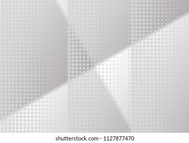 Abstract halftone dotted background. Transparency grunge rectangle pattern, square, shadow.  Gray modern optical pop art texture for posters, site, business card, cover, label mock-up, vintage sticker