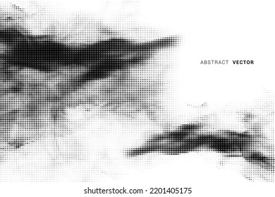 Abstract halftone dotted black smoke background - vector illustration. Template for business, design, texture and postcards.