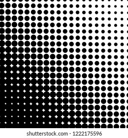 Abstract halftone dotted black and white background - vector illustration. Template for business, design, texture and postcards.