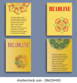 Abstract Halftone Dotted Brochure Design Collection. Business Flyers in Vector. 