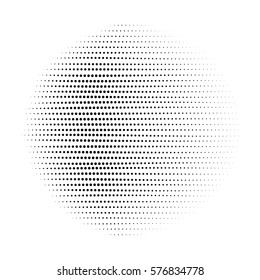 Abstract halftone dotted circle pattern. Vector illustration.