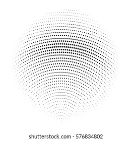 Abstract halftone dotted circle pattern. Vector illustration.