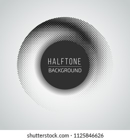 Abstract halftone dotted circle. Vector design element.