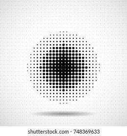 Abstract halftone dotted circles. Dots in circular form. Vector design element
