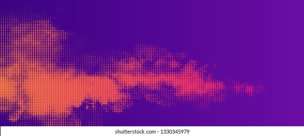 Abstract halftone dotted colorful smoke background - vector illustration. Template for business, design, texture and postcards.