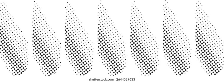 Abstract halftone dotted flame design elements