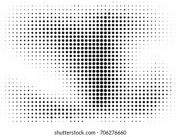 Abstract halftone dotted grunge pattern texture. Retro comic pop background. Vector modern grunge background for posters, sites, business cards, postcards, interior design.