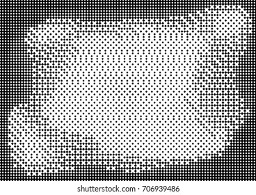 Abstract halftone dotted grunge pattern texture. Retro comic pop background. Vector modern grunge background for posters, sites, business cards, postcards, interior and cover design.