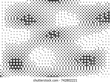 Abstract halftone dotted grunge pattern texture. Vector modern grunge background for posters, sites, business cards, postcards, interior design.