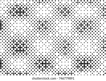 Abstract halftone dotted grunge pattern texture. Retro comic pop background. Vector modern grunge background for posters, sites, business cards, postcards, interior and cover design.