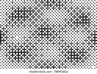 Abstract halftone dotted grunge pattern texture. Retro comic pop background. Vector modern grunge background for posters, sites, business cards, postcards, interior and cover design.