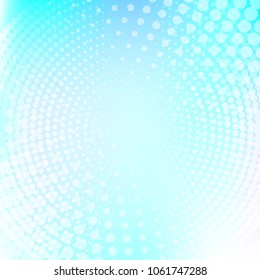 Abstract halftone dotted light blue color texture. Vector background. Modern backdrop for posters, sites, business cards, postcards, interior and cover design.
