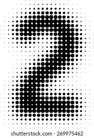 Abstract Halftone Dotted Number. Vector Illustration. 