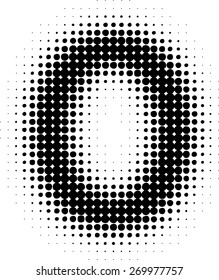 Abstract Halftone Dotted Number. Vector Illustration. 