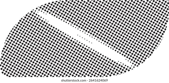 Abstract halftone dotted rugby ball design