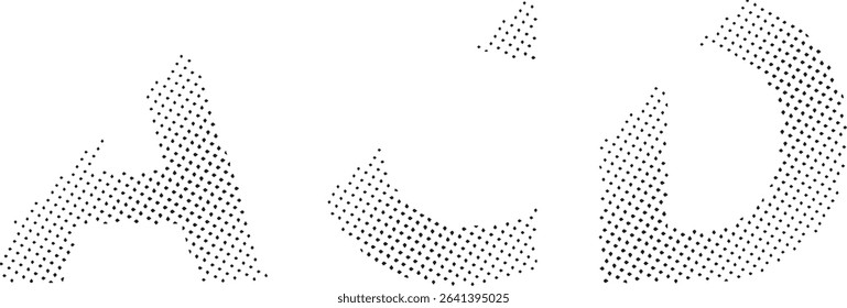 Abstract halftone dotted shapes design elements