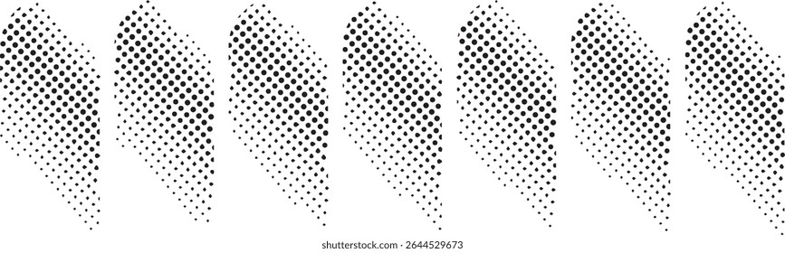 Abstract halftone dotted shapes design elements