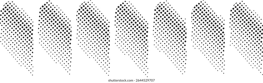 Abstract halftone dotted shapes design elements