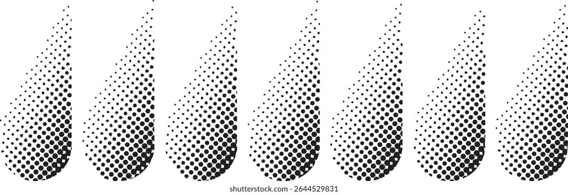 Abstract halftone dotted water drops design
