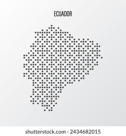 Abstract halftone Ecuador map isolated on white background. Vector illustration