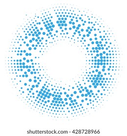 Abstract halftone effect vector background. Dotted pattern. Graphic template for illustrations. Round dots vector background