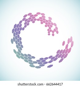 
Abstract halftone effect vector background. Background of hexagons. Graphic template for illustrations.