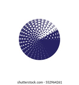 abstract halftone element. blue and white. globe
