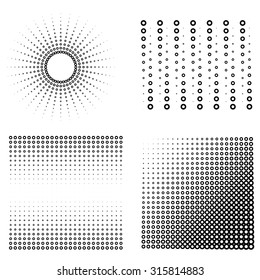 Abstract Halftone Elements.Vector illustration. hollow circles
