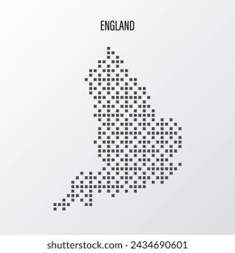 Abstract halftone England map isolated on white background. Vector illustration