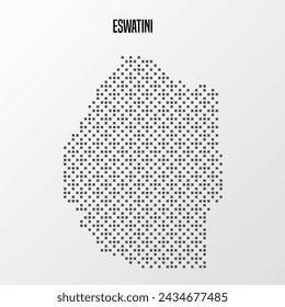 Abstract halftone Eswatini map isolated on white background. Vector illustration