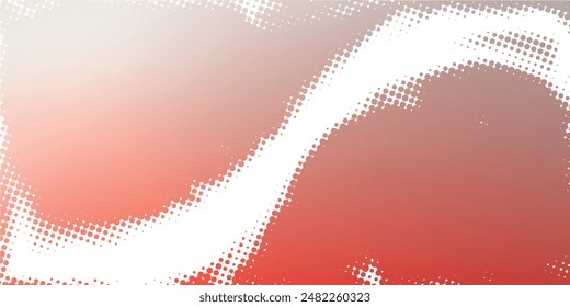 Abstract halftone flowing wavy gradient dots shape isolated on transparent background.