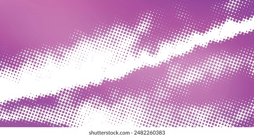 Abstract halftone flowing wavy gradient dots shape isolated on transparent background.