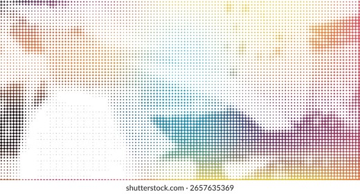 Abstract halftone flowing wavy gradient dots shape isolated on transparent background. eps10