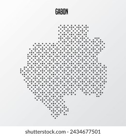 Abstract halftone Gabon map isolated on white background. Vector illustration