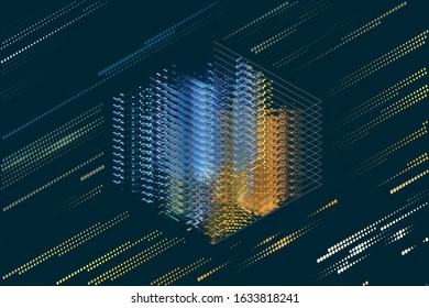 Abstract halftone geometric background.  dot pattern 