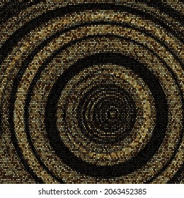 Abstract halftone geometric background flow golden glitter design, brochure template