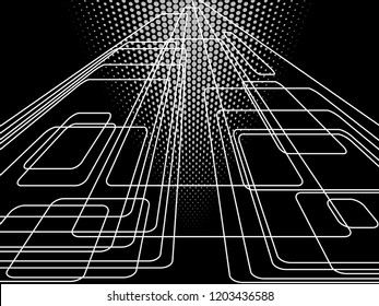  Abstract Halftone Geometric Background. square 