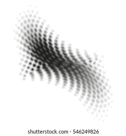 Abstract halftone geometric shape, Dot design abstract background. Dotwork Illustration. 