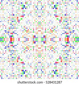 Abstract Halftone Geometric Texture with Bright Rectangles. Seamless Pattern for Paper, Textile, Fabric