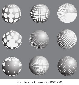 Abstract halftone globe design, stock vector illustration latex 